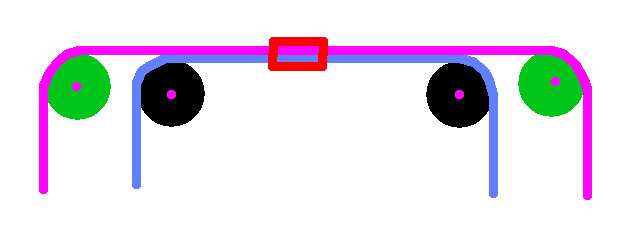 Simple sketch of back-to-back belt layout