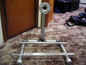 X-axis rails mounted to frame