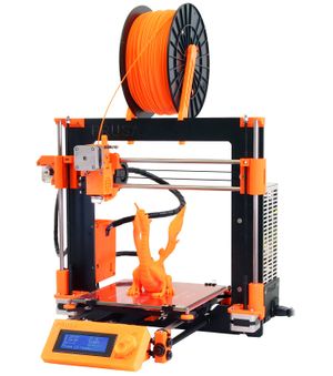 Prusa i3 with a single metal sheet style frame.