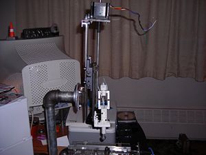 Assembled extruder attached to z-axis.