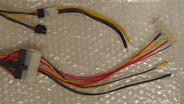 The pair of cables needed to adapt an ATX PSU for Reprap use, ready for use!