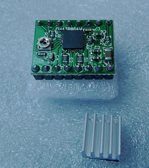 An inexpensive "Made in China" Pololu-style stepper driver board based on the popular Allegro 4988 IC.
