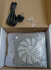 Box contents: the PSU in bubble wrap, power cable, small plastic bag with four screws and... no manual!