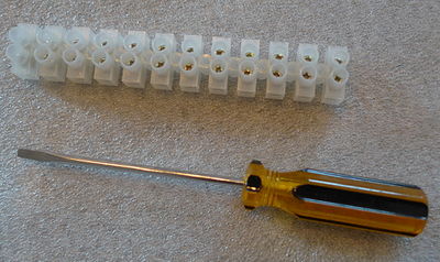 12 position terminal block strip and correct size screwdriver.