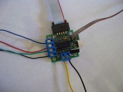 Shows all the wires connected stepper controller